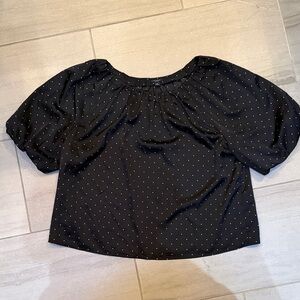Ann Taylor Factory Black and White Polka Dot Blouse